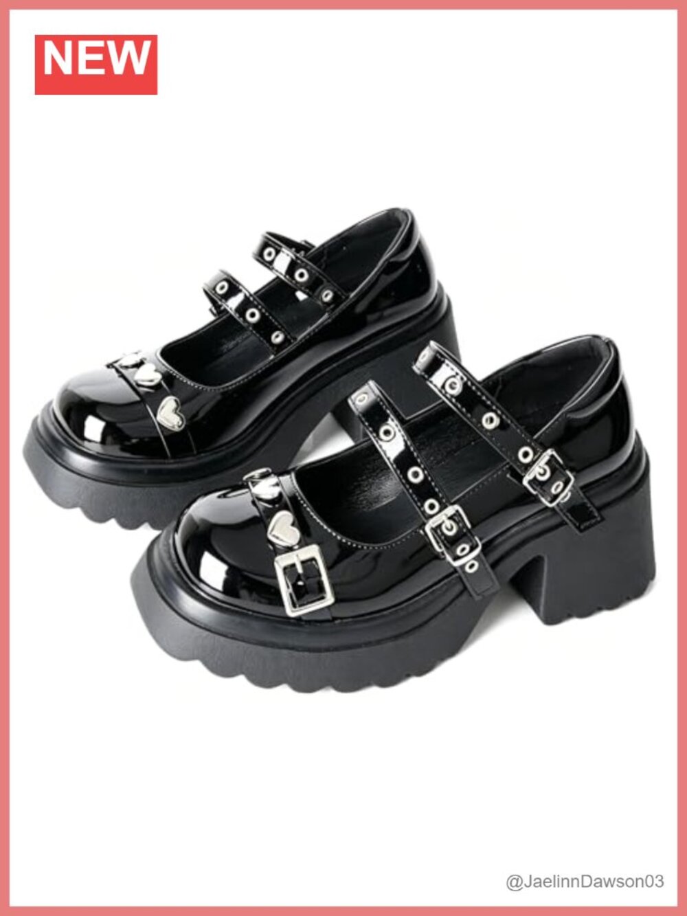 Goth Chunky Platform Mary Janes with Buckle Strap for Women - Non-Slip Rubber